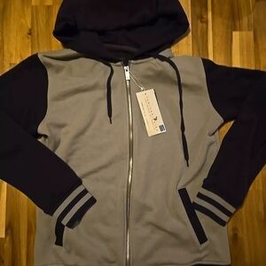 Tenipuri Parka Mens Color Block Full Zip Hoodie Anime Fans😍😍